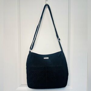 Elegant Black Quilted Vera Bradley Shoulder Bag